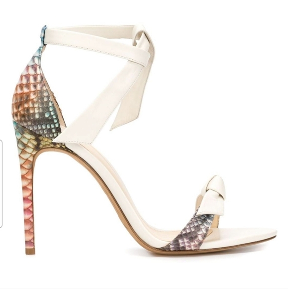 ALEXANDRE BIRMAN Clarita Python Multi-Color Heels Sandals Knotted Snakeskin 7.5 - Picture 1 of 16
